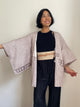 Haori Clouds Grey in Shibori Technique in Silk