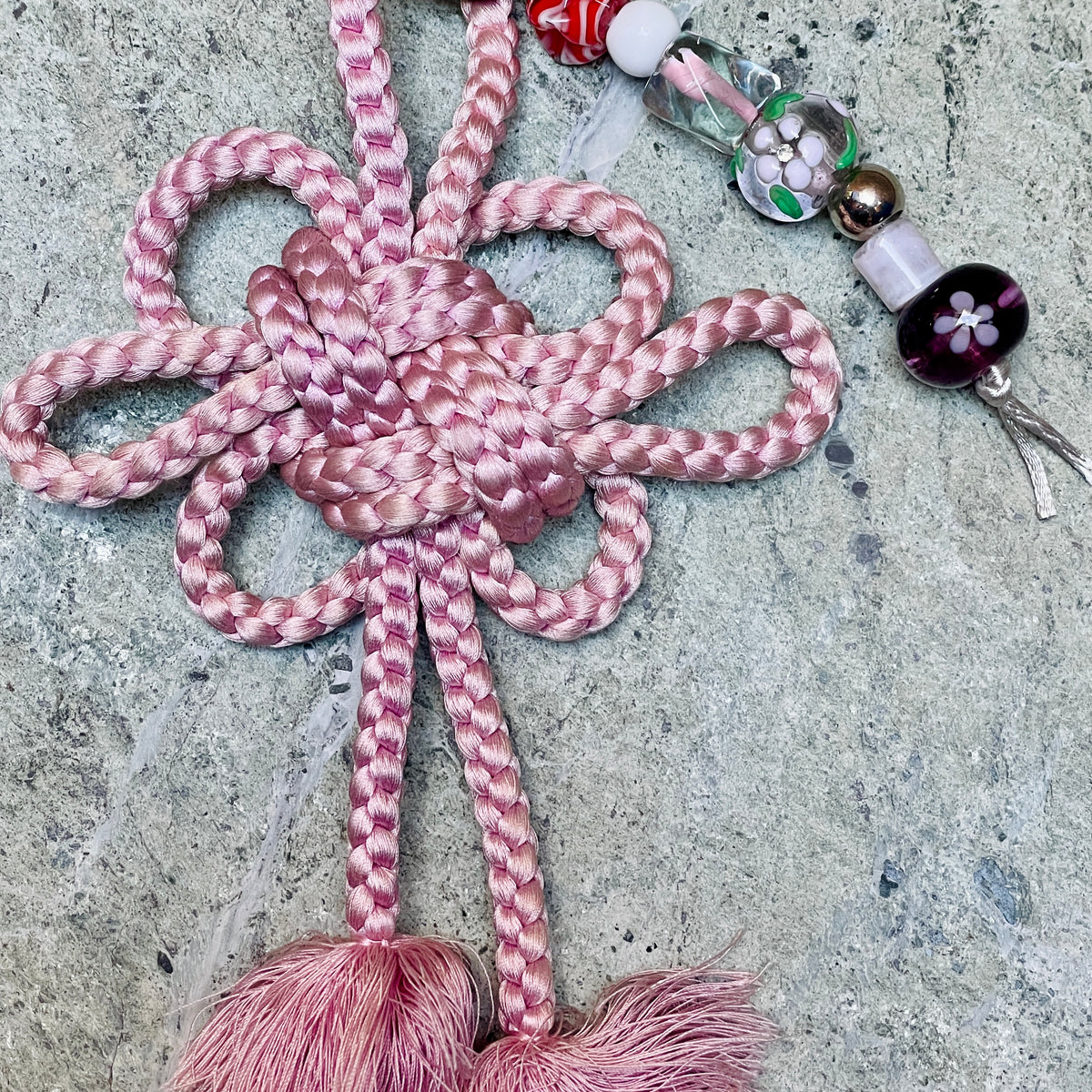 Obijime Bag Charm Lilac in Silk