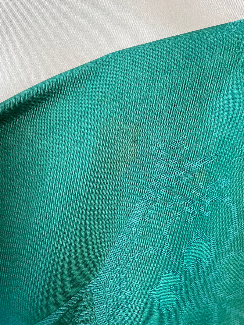 Kimono Michiyuki Antique Green Emerald with Colorful Interior