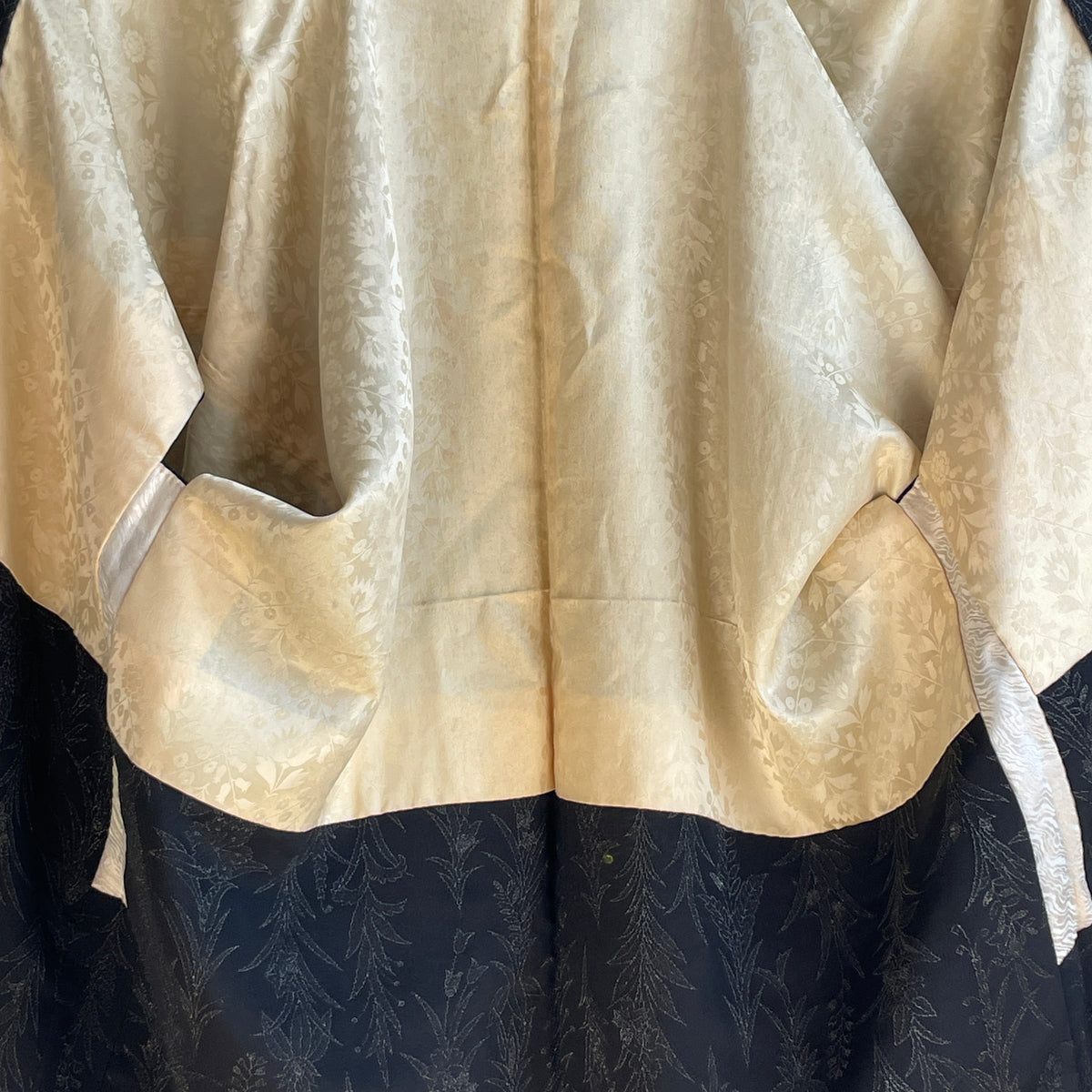 Haori Black with Black Metallic Embroidery in Silk