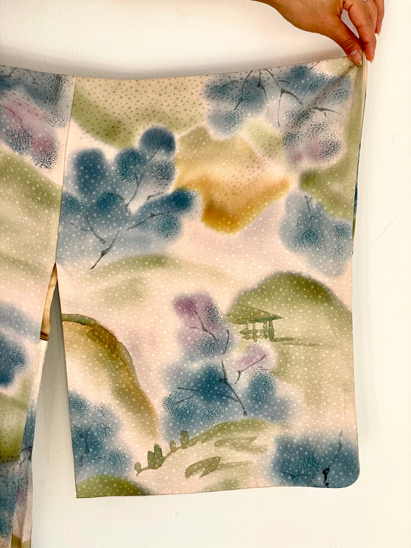 Haori Dreamy Watercolor Garden in Silk