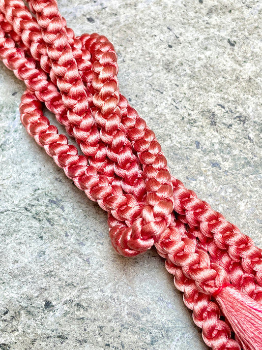 Obijime Round Braid Mauve Pink in Silk