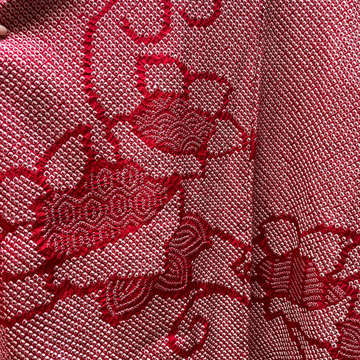Haori Jacket Shibori Technique Dark Red in Silk