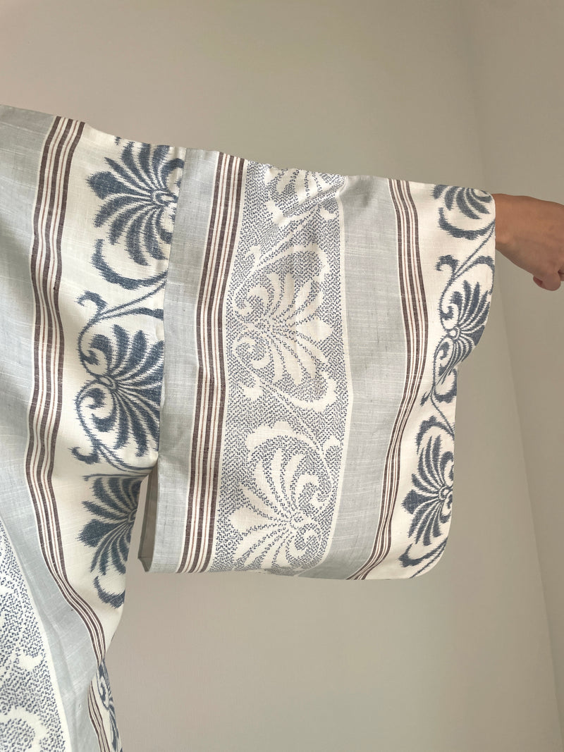 Haori Envelope Porcelain Blue Grey in Tsumugi Silk