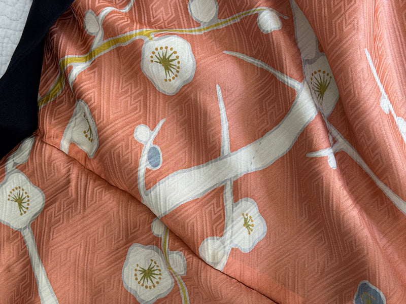 Kimono Mens Grey and Haori Black with Sakura interior