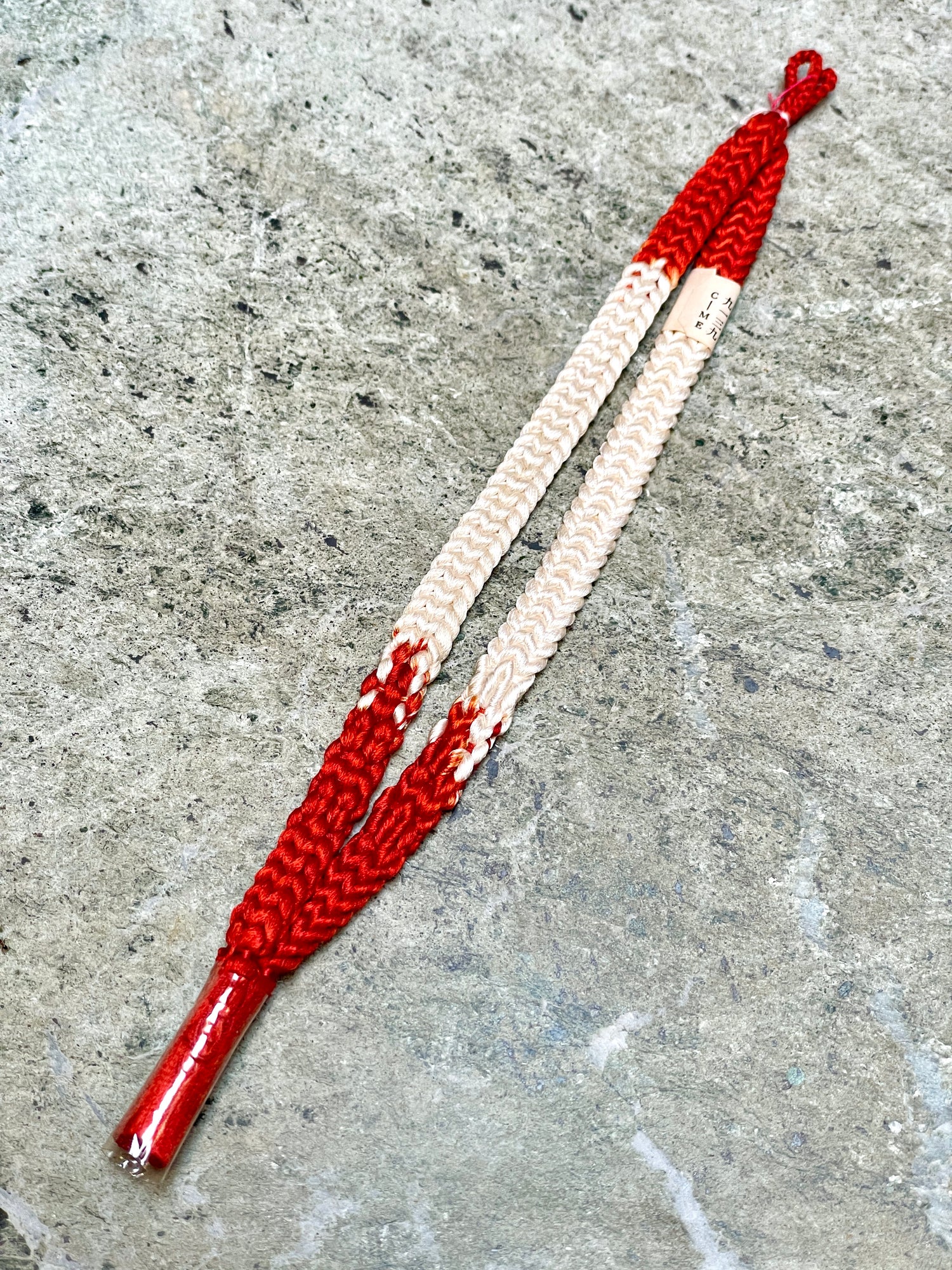Haorihimo Belts Red and White in Silk (set of 2)