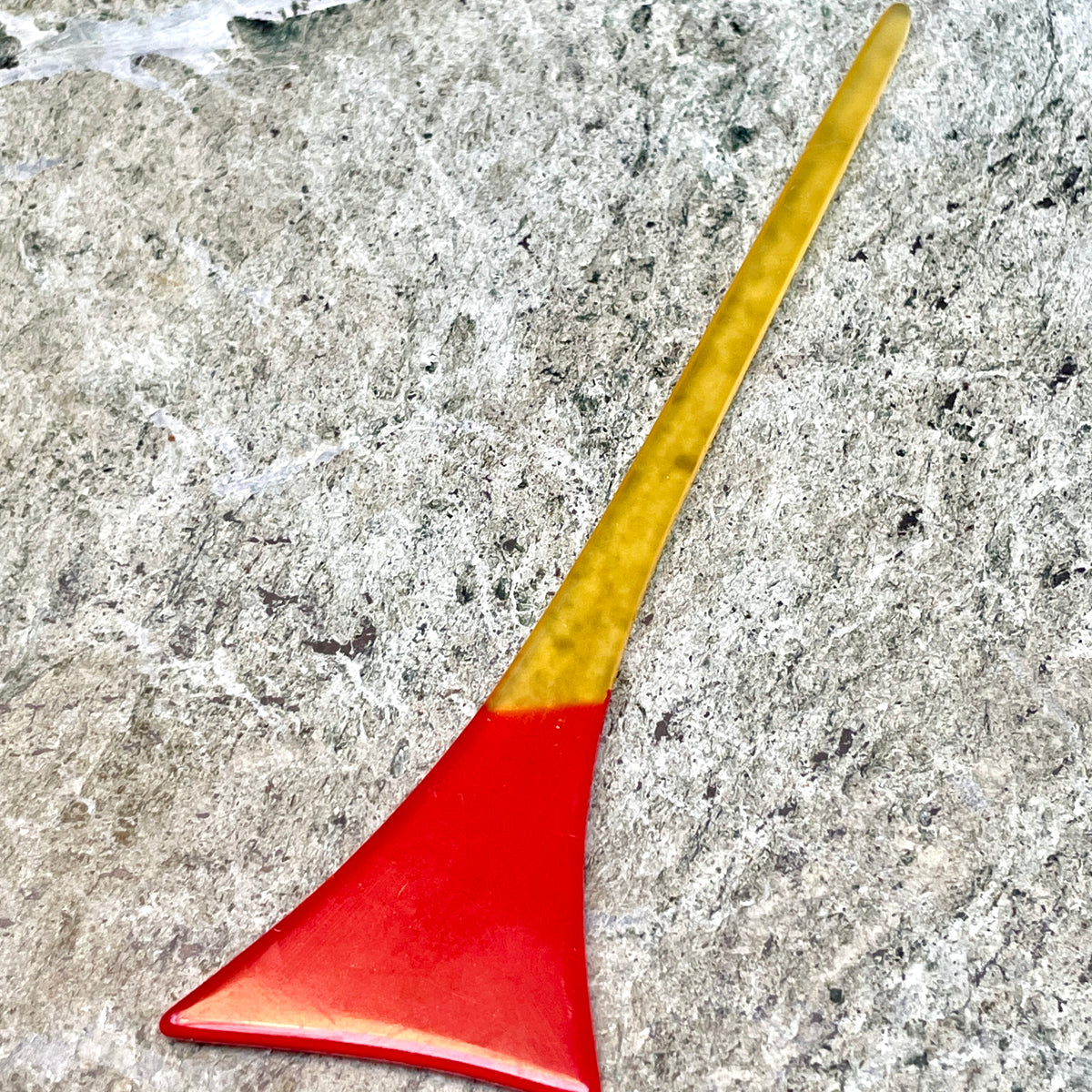 Hair Accessory Kanzashi Yellow Fan with Red