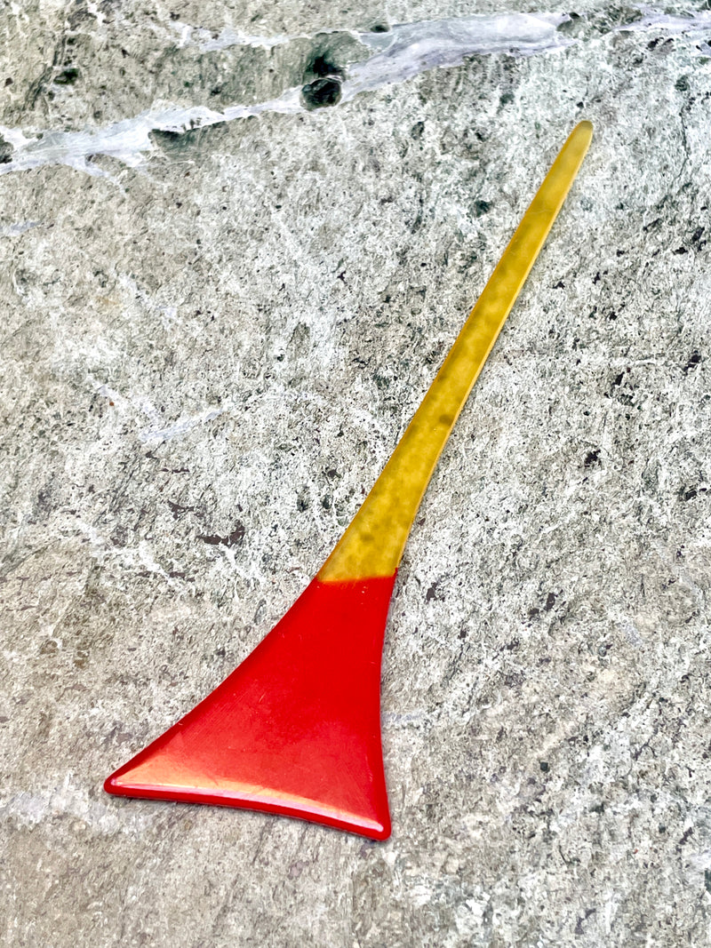 Hair Accessory Kanzashi Yellow Fan with Red