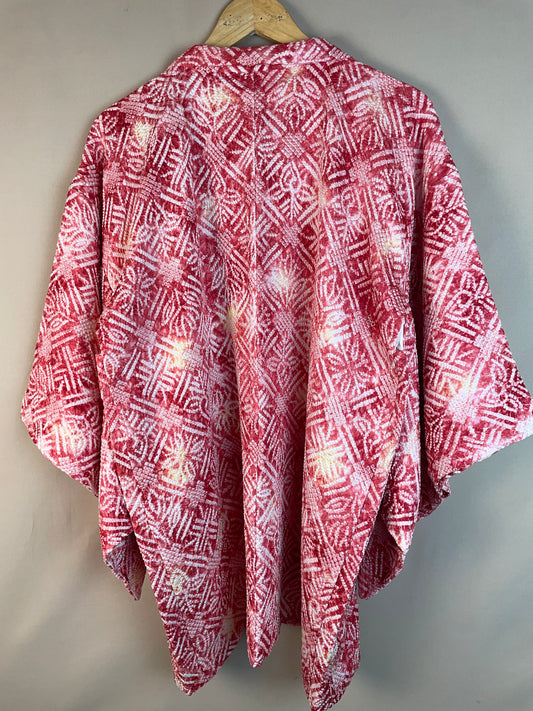 Haori Hot Pink in Shibori Silk