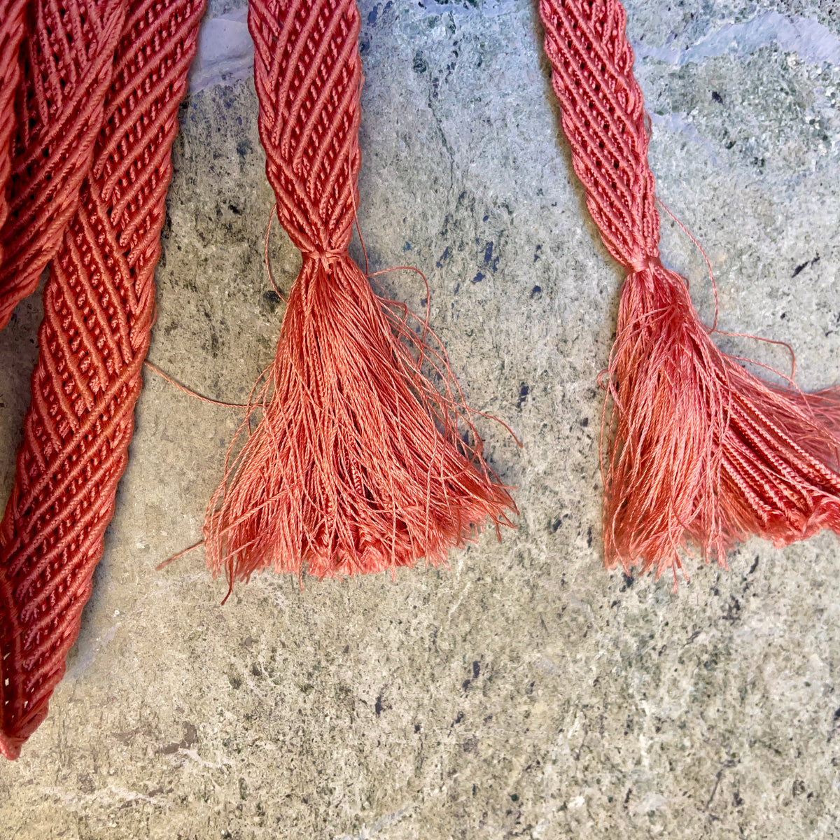 Obijime Belt Flat Braided in Mauve Pink Silk