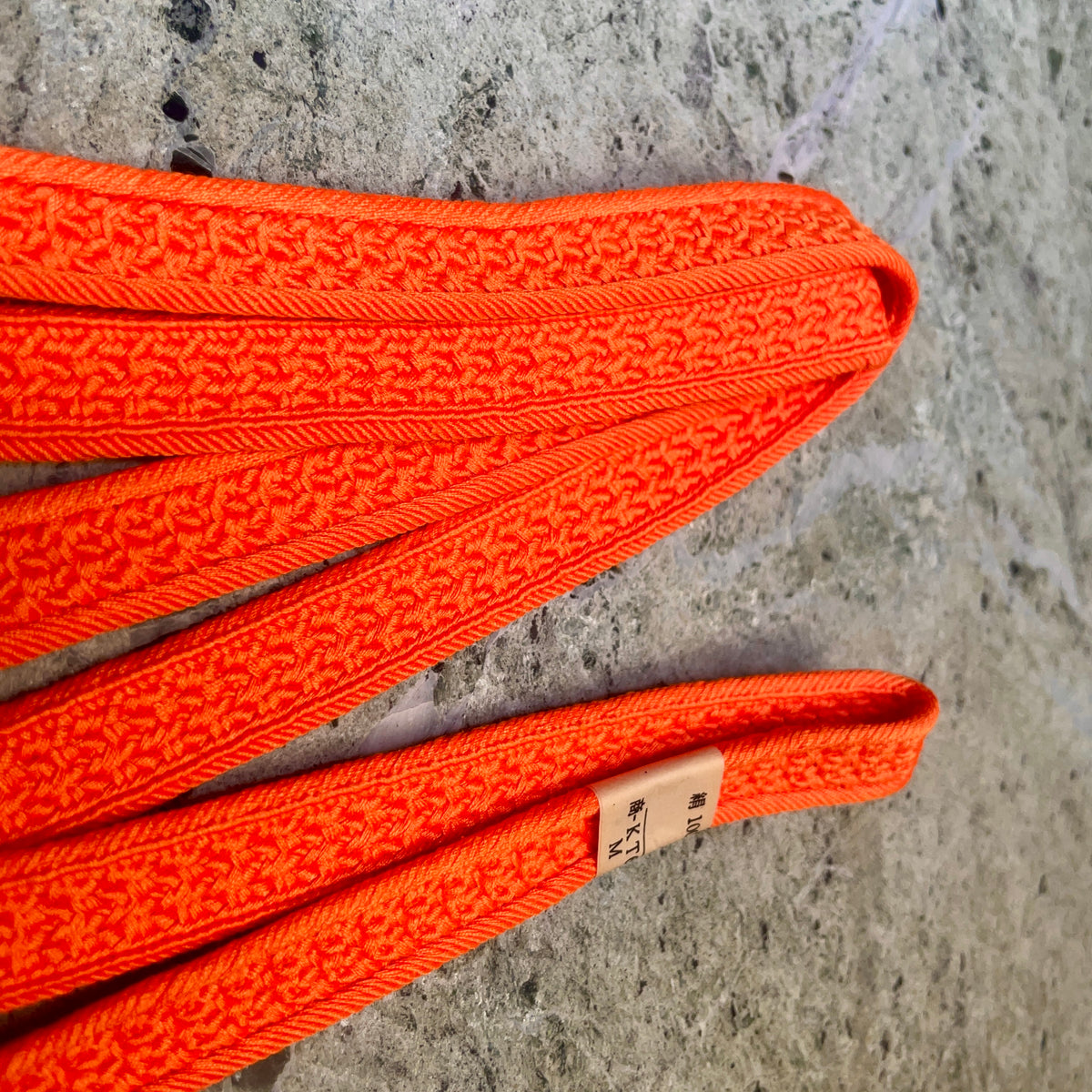 Obijime Belt Flat Salmon Orange in Silk