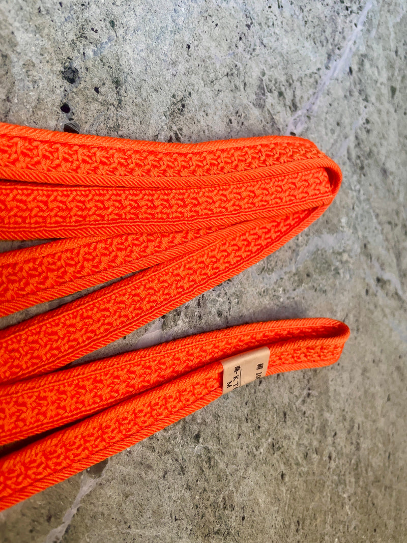 Obijime Belt Flat Salmon Orange in Silk