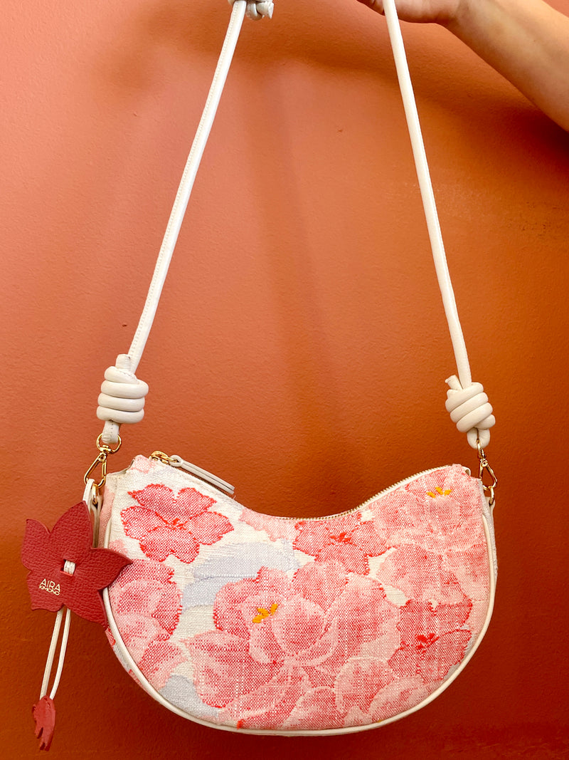 AIKO BAG Pink Spring Peonies from Japanese Obi Sash
