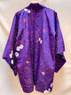 Haori Jacket Deep Purple Jacquard with Plum Flowers