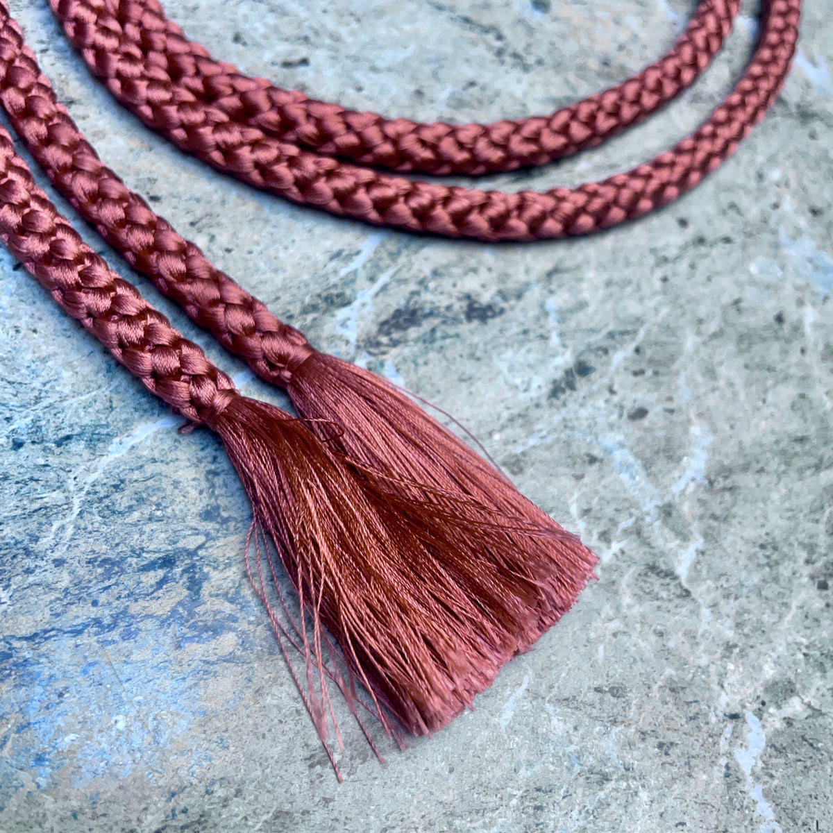 Obijime Belt Round in Red Clay Silk