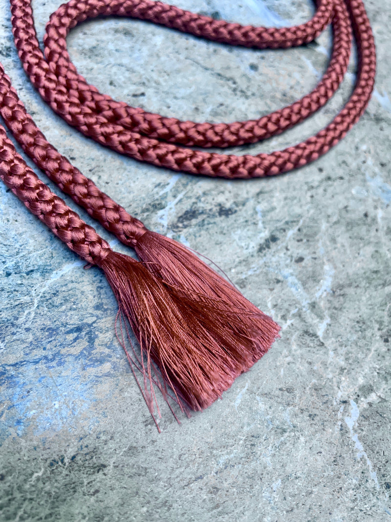 Obijime Belt Round in Red Clay Silk