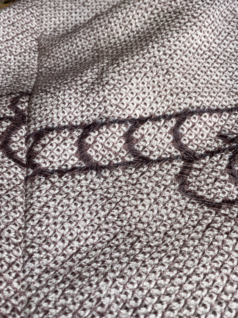 Haori Clouds Grey in Shibori Technique in Silk