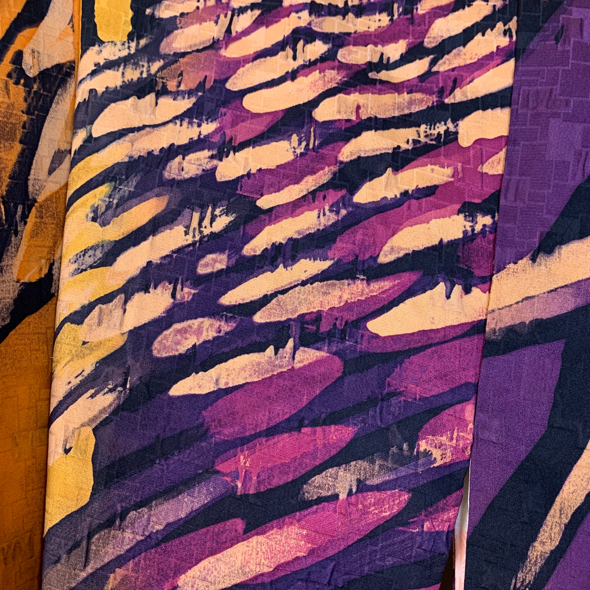 Haori Painted Orange Purple Black in Silk