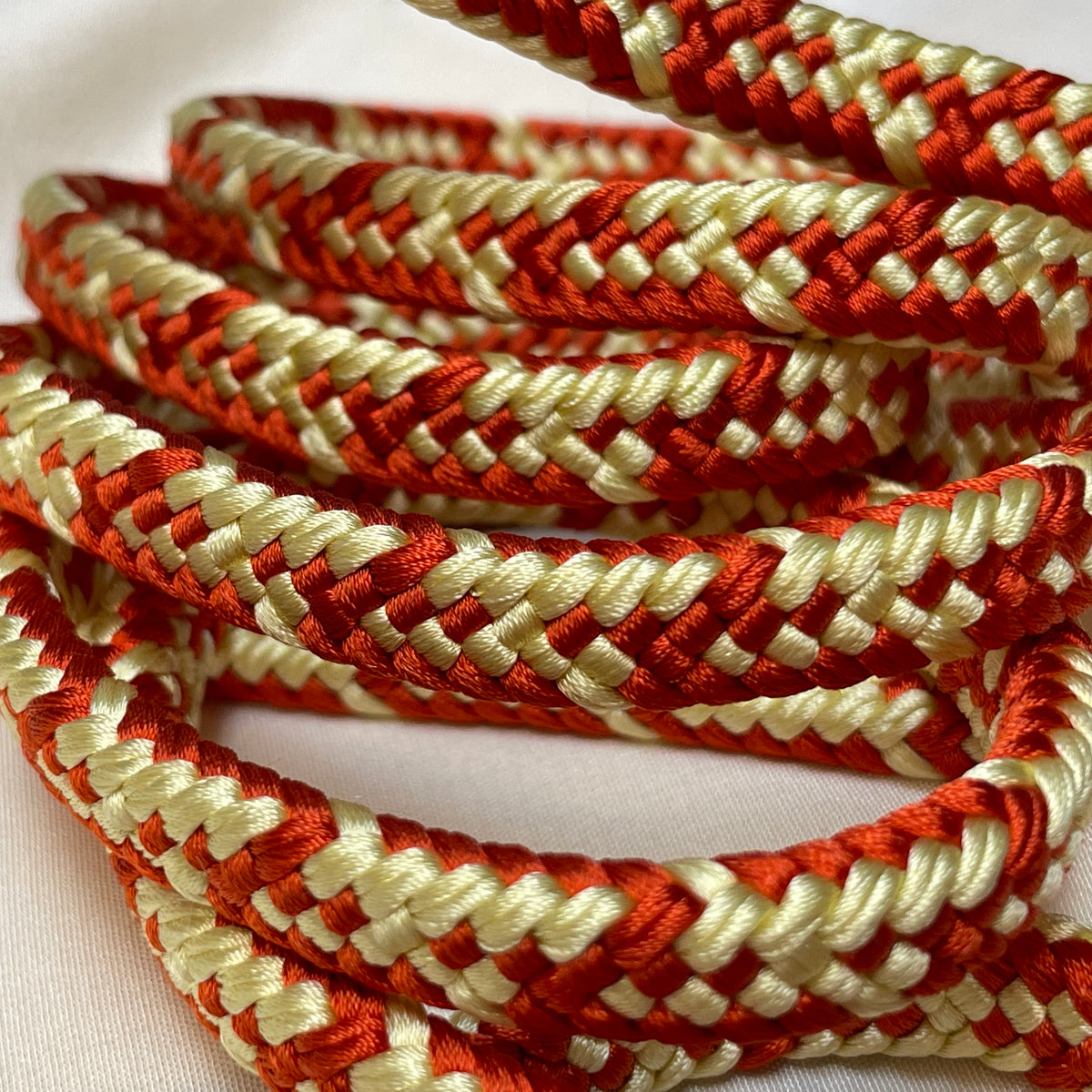 Obijime Flat Braided Orange and Yellow