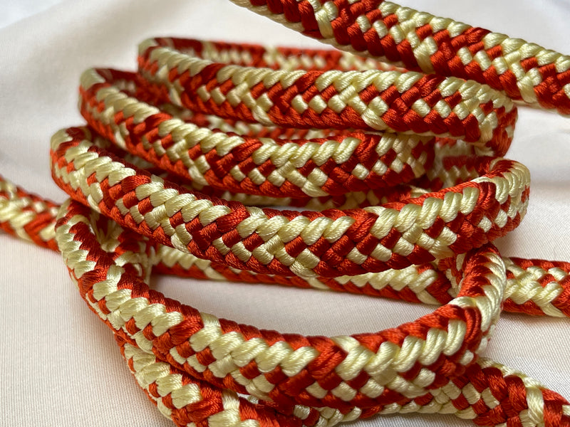 Obijime Flat Braided Orange and Yellow