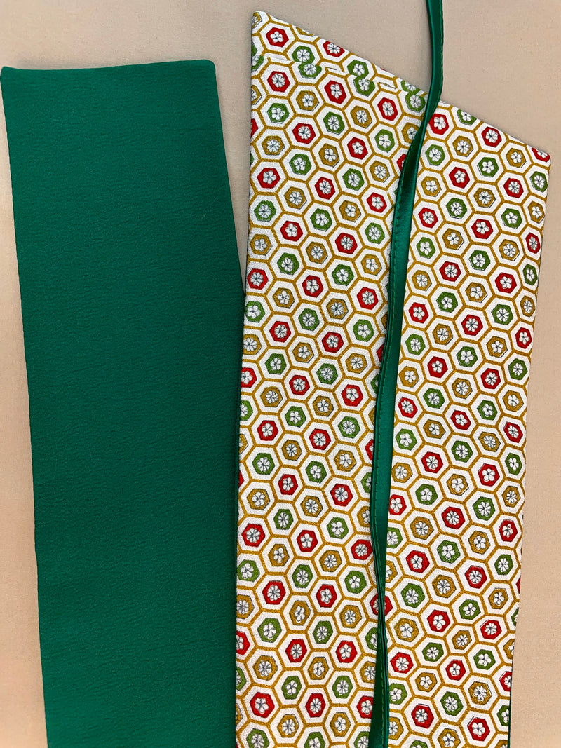 Asymmetrical Belt Made from Kimono Silk Fabric Flowers