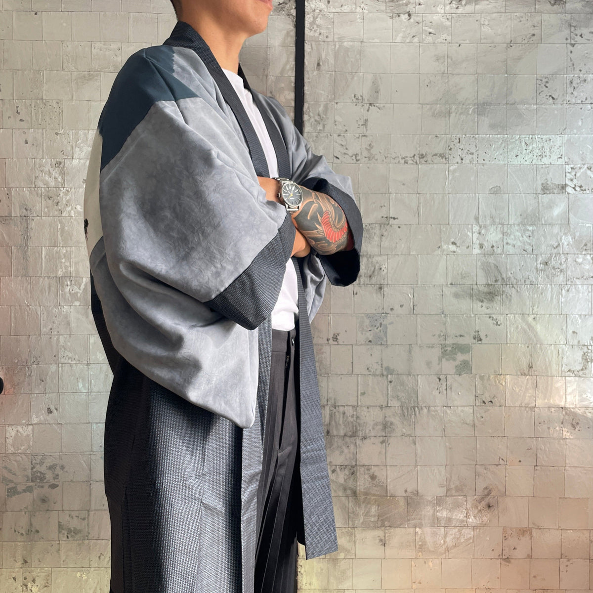 Mens Haori Jacket Oshima with Art Back