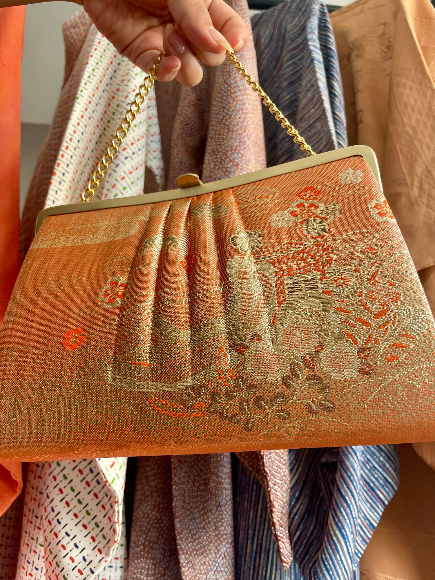 Handbag Japanese Carriage in Orange