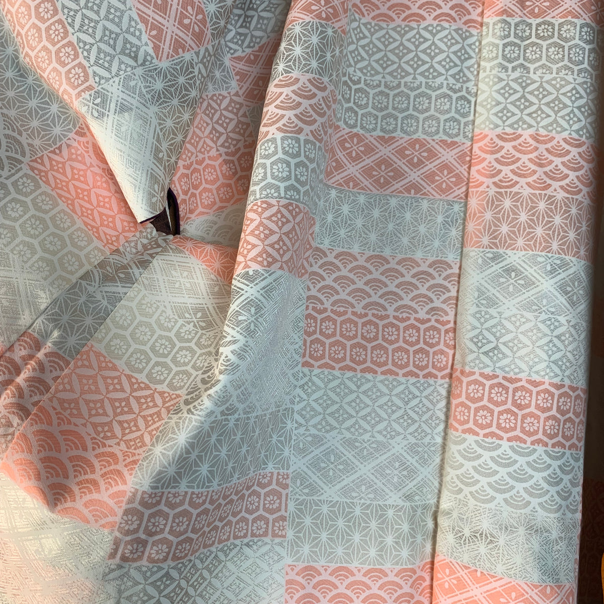 Haori Painted Orange Purple Black in Silk