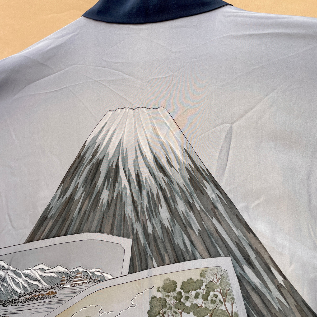 Kimono Nagajuban Mens with Mount Fuji