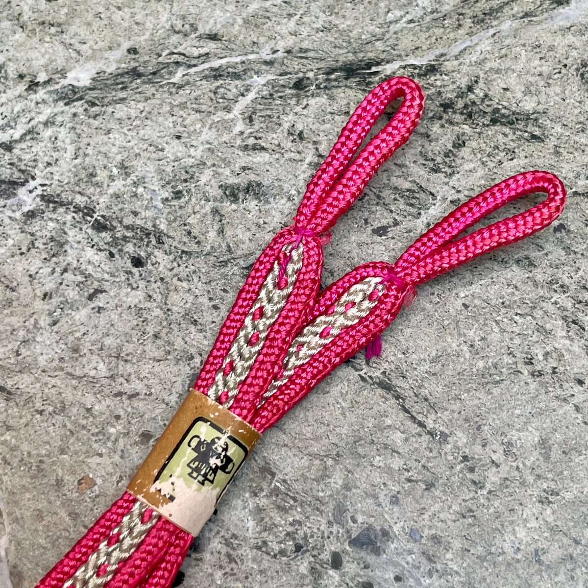 Haorihimo Belts Hot Pink and Gray in Silk (set of 2)
