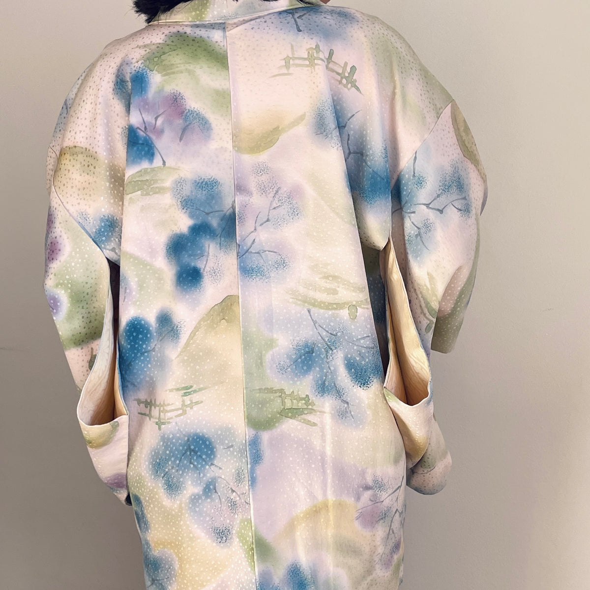 Haori Dreamy Watercolor Garden in Silk