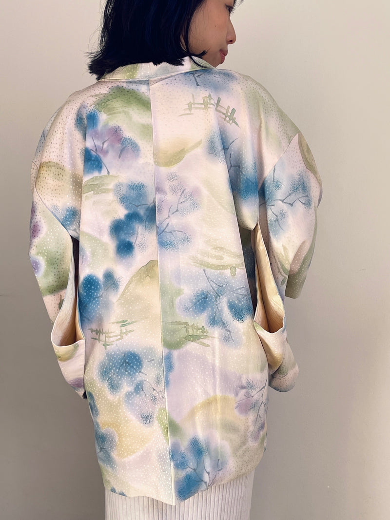 Haori Dreamy Watercolor Garden in Silk