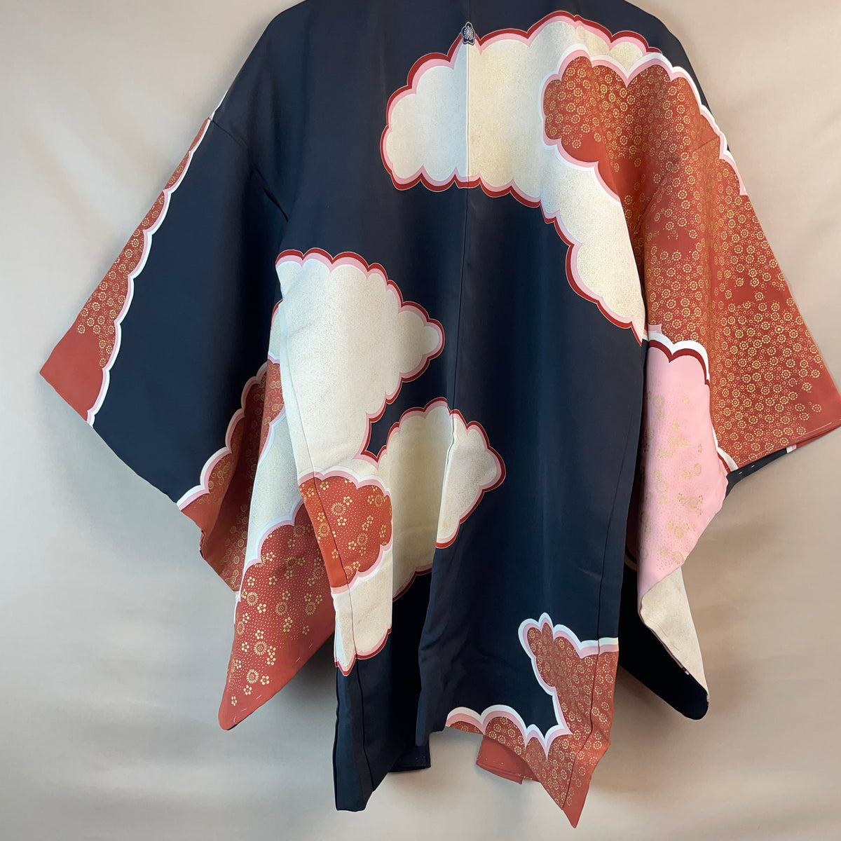 Haori Black and Pink Clouds