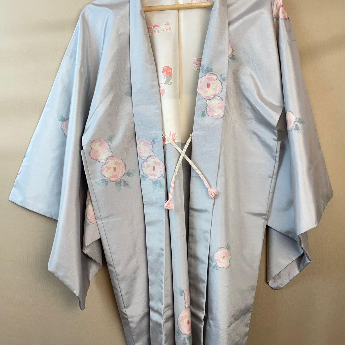 Haori Light blue Button flowers