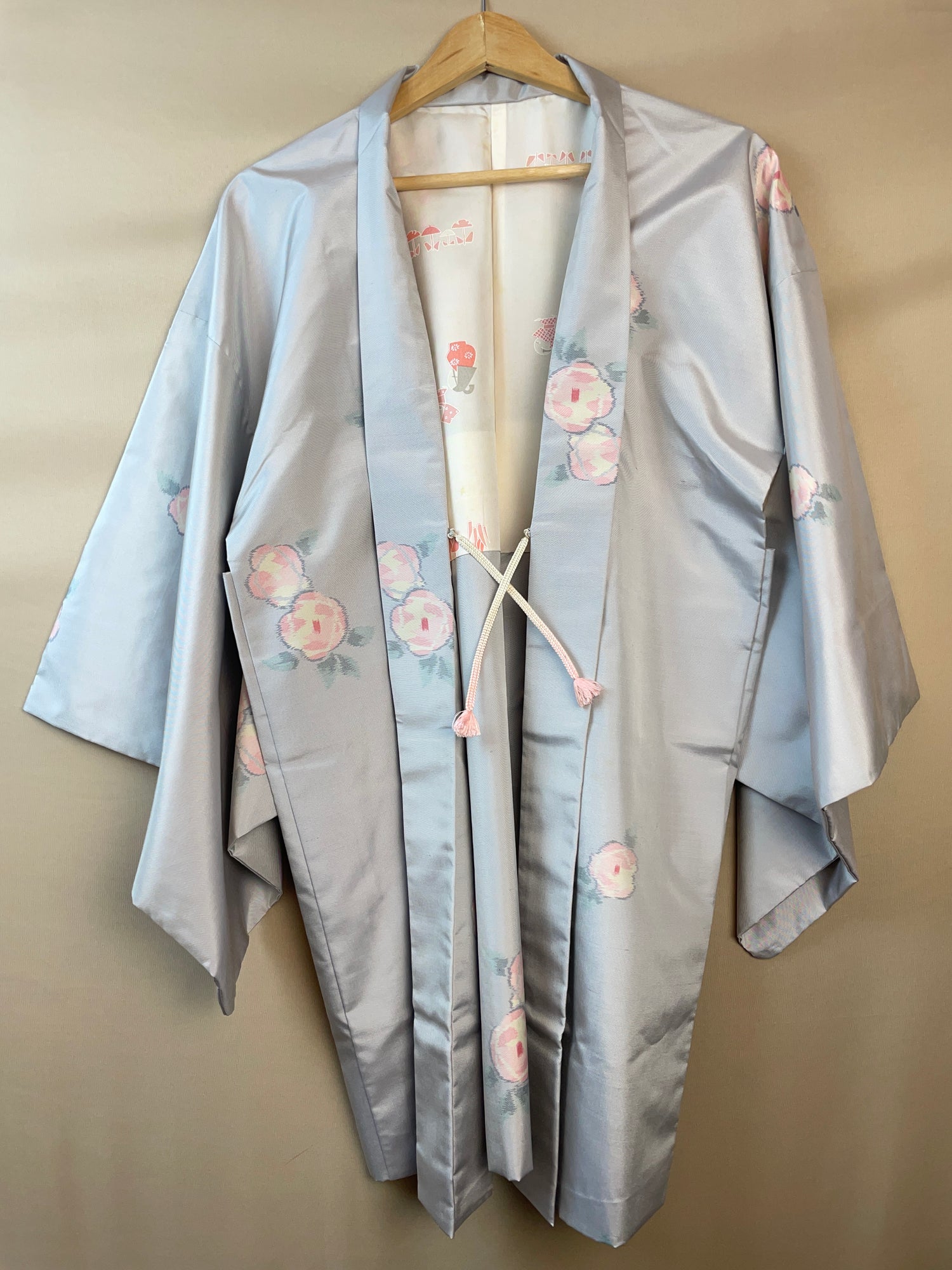 Haori Light blue Button flowers