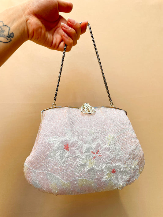 Beaded Kimono Handbag with Flowers