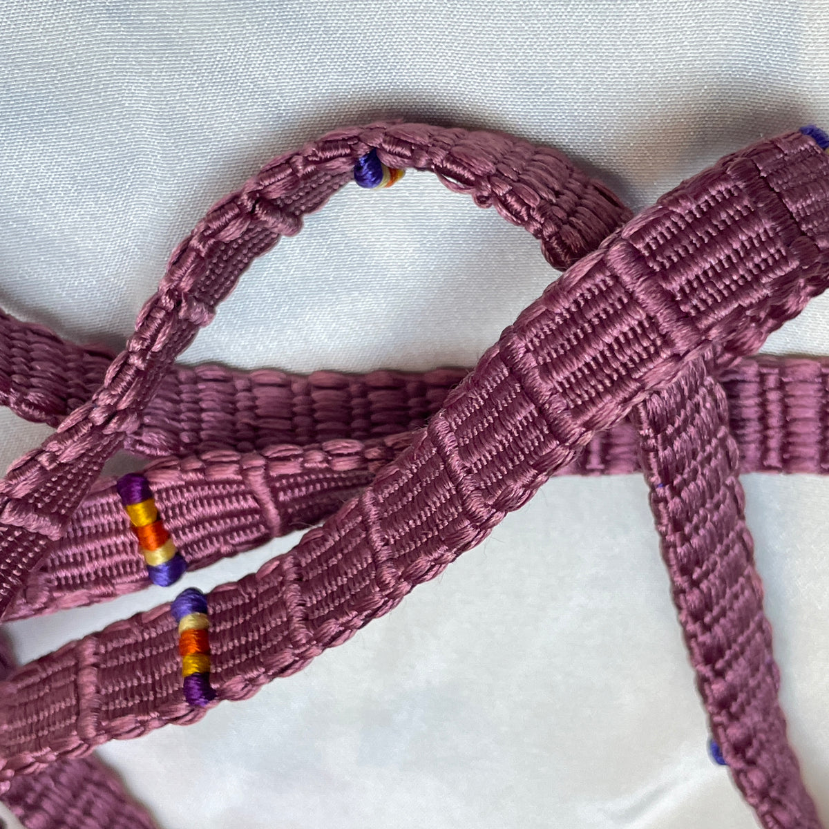Obijime Belt Plum with Colorful Details in Silk