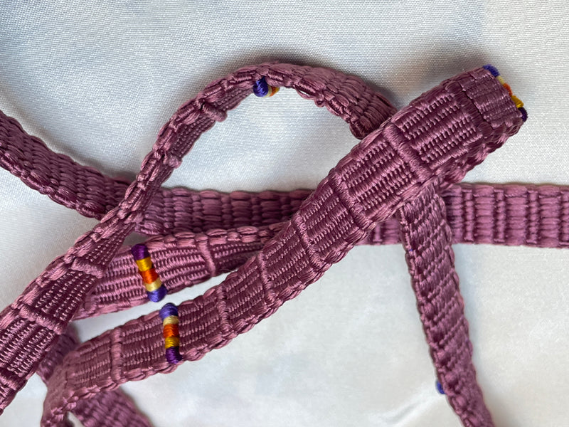 Obijime Belt Plum with Colorful Details in Silk