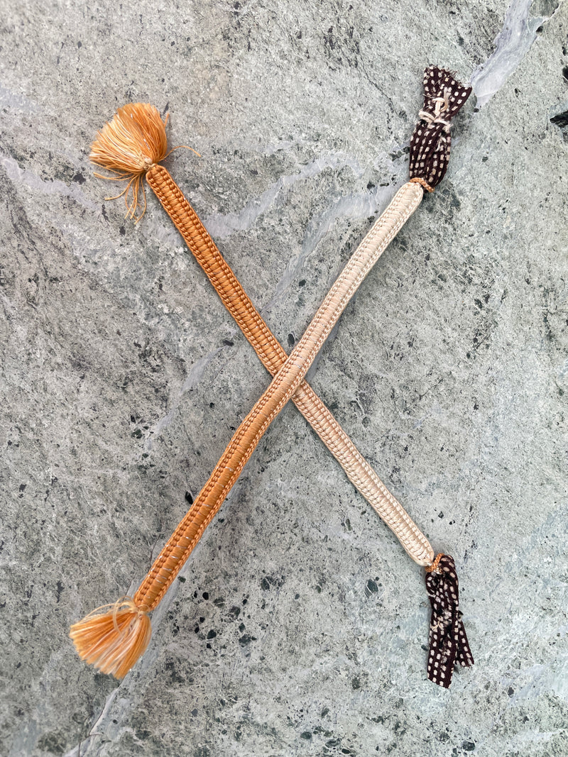 Haorihimo Belts in Silk Ombre White and Yellow