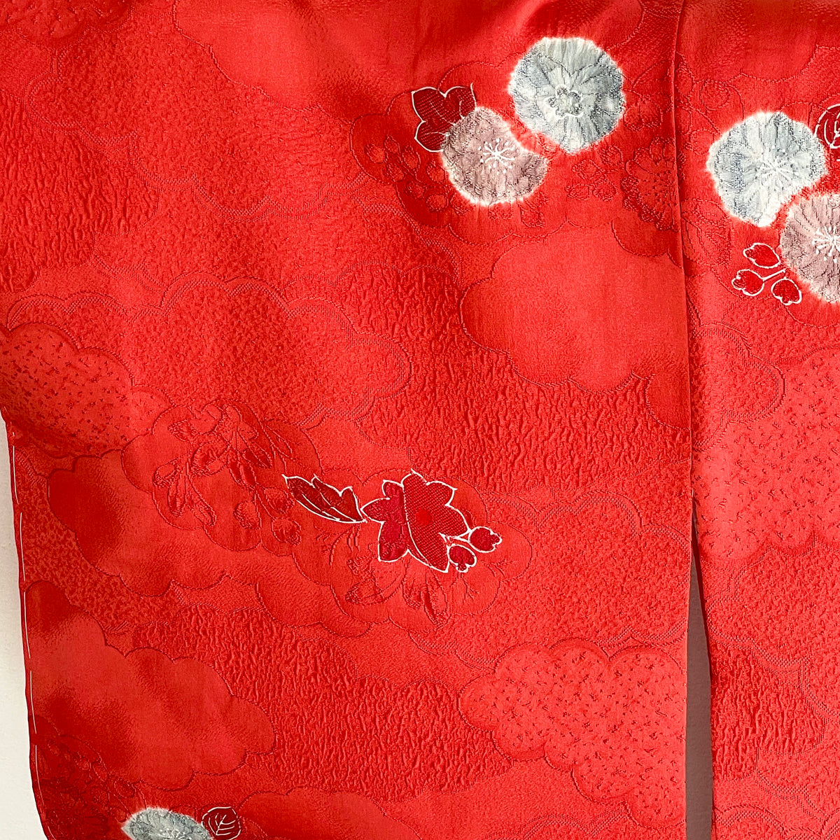 Haori Coral Pink with Hawaian Flowers in Silk