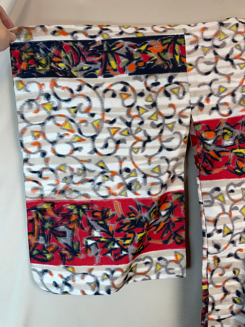 Haori Meisen Tsumugi Colorful Branches in Silk