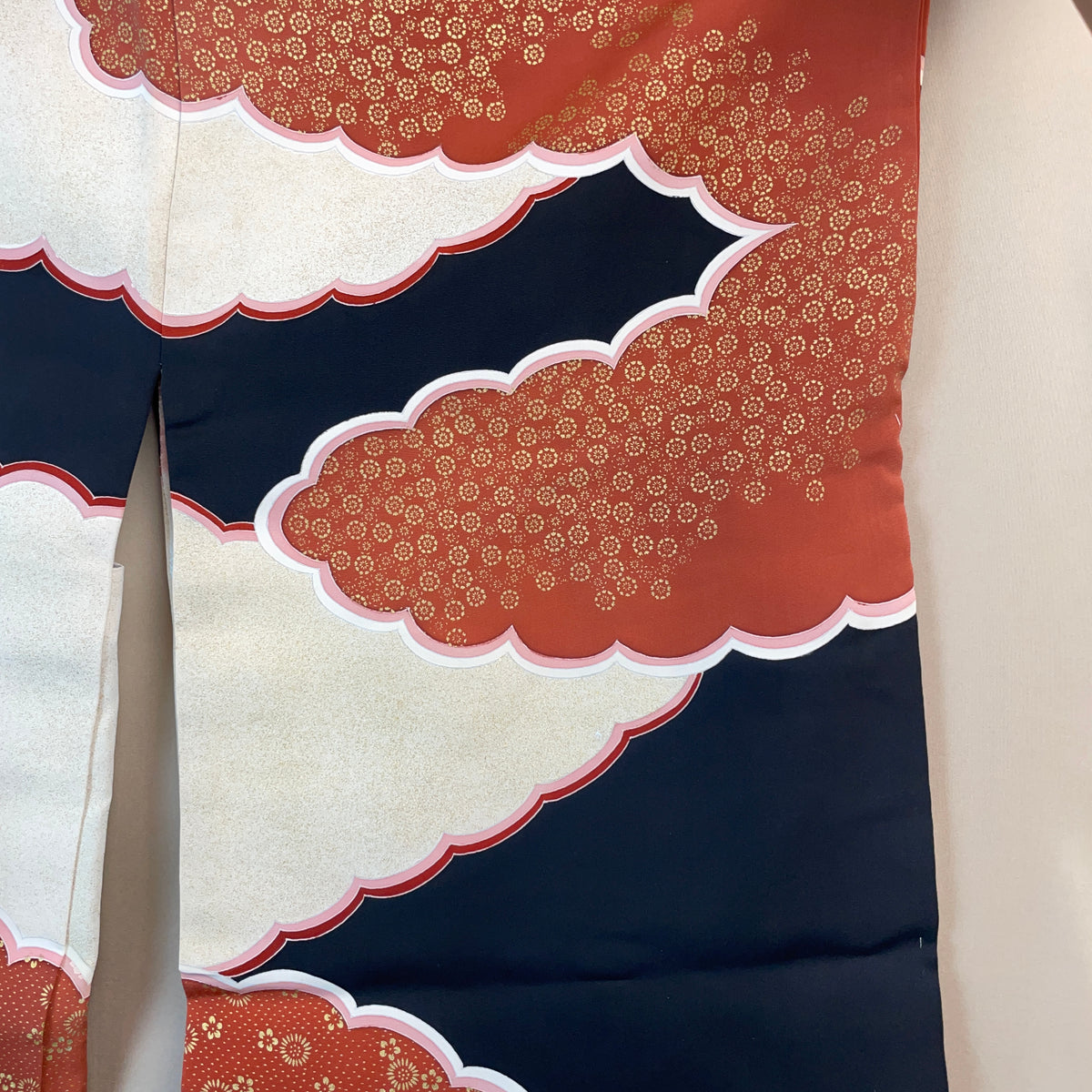 Haori Black and Pink Clouds
