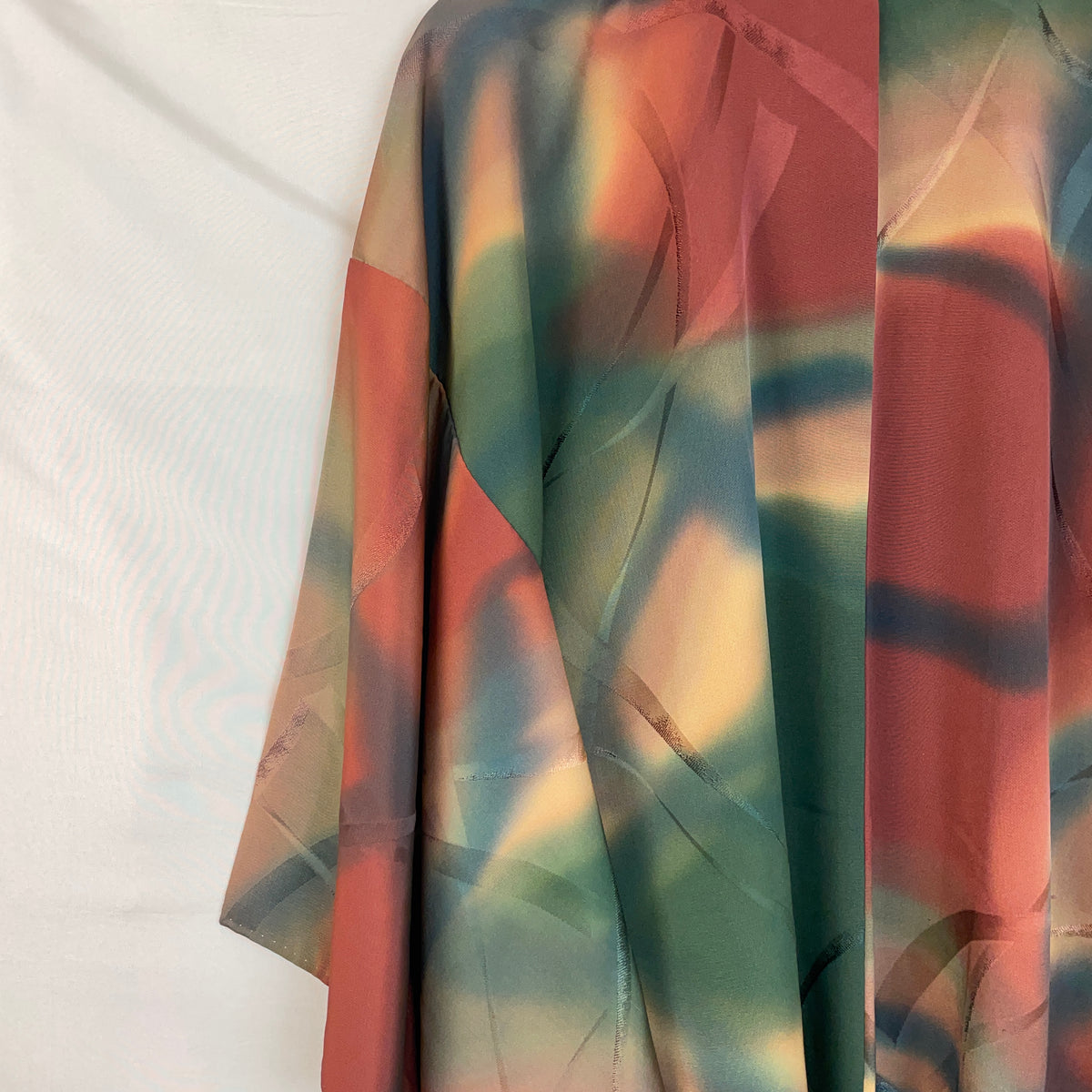 Haori Earth Tones Green Brown in Silk