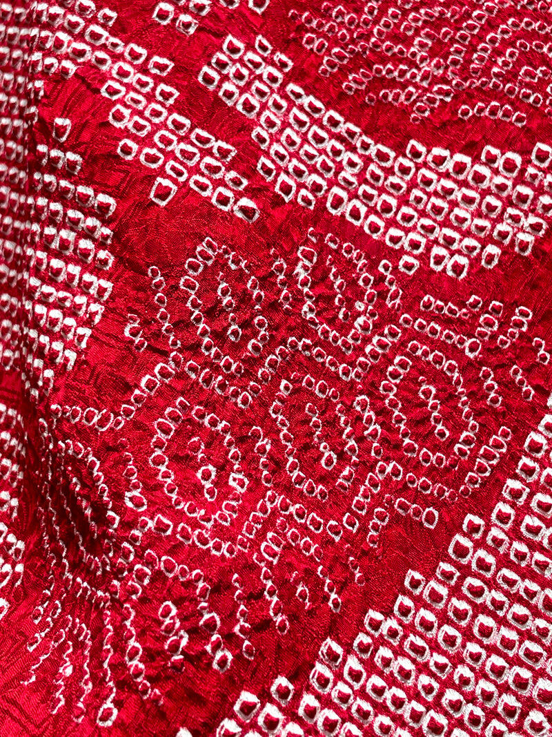 Haori Jacket Shibori Technique Dark Red in Silk