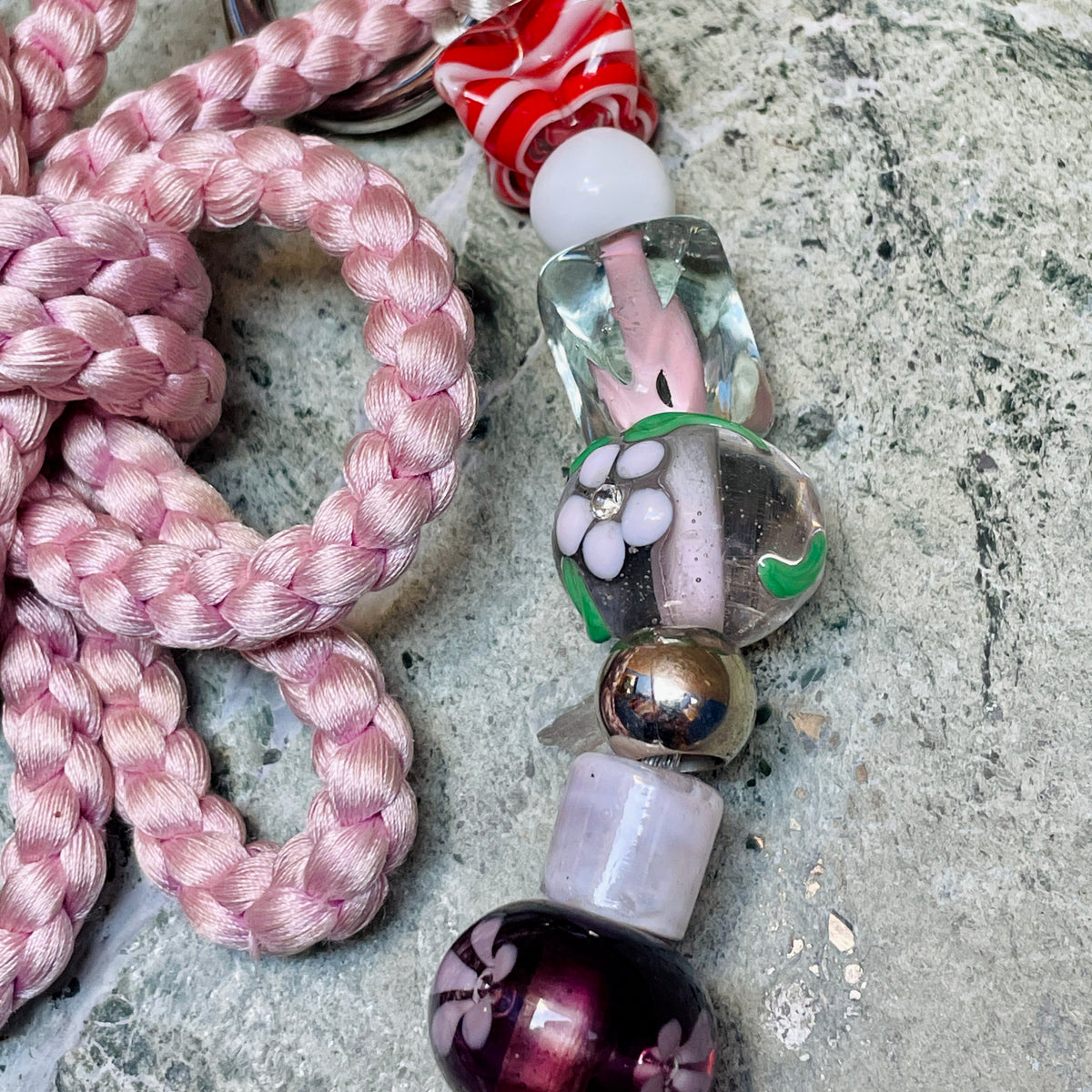 Obijime Bag Charm Lilac in Silk