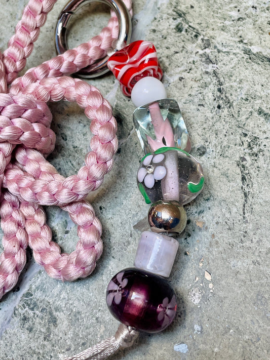 Obijime Bag Charm Lilac in Silk