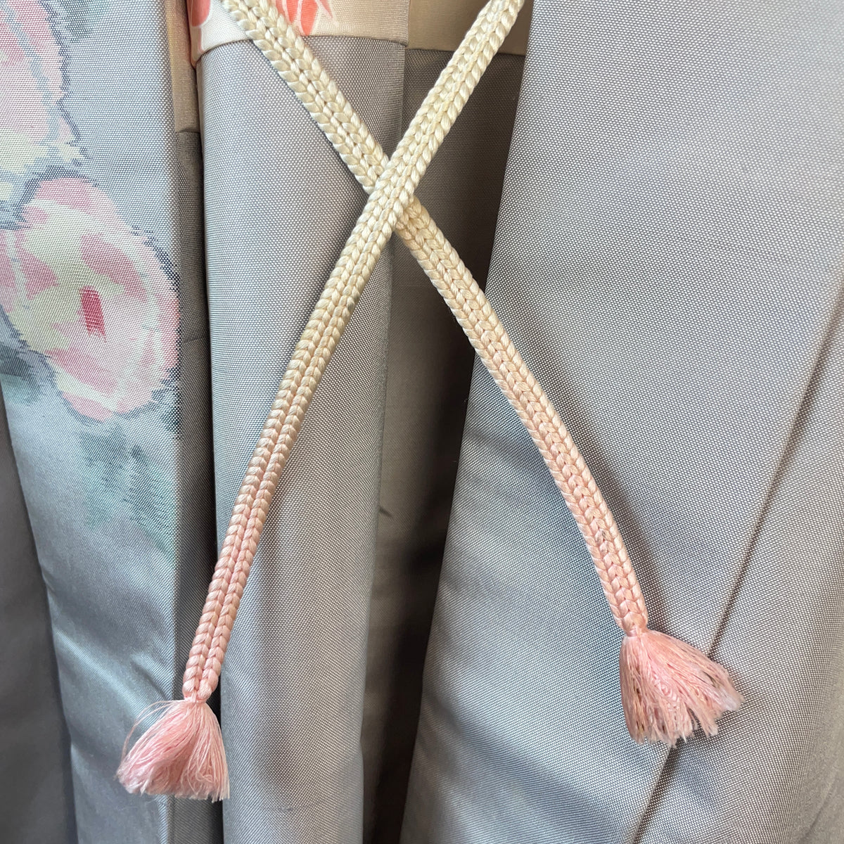 Haori Light blue Button flowers