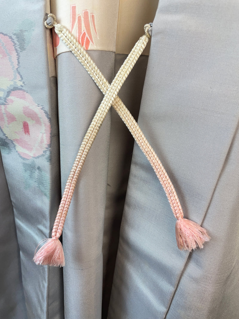 Haori Light blue Button flowers