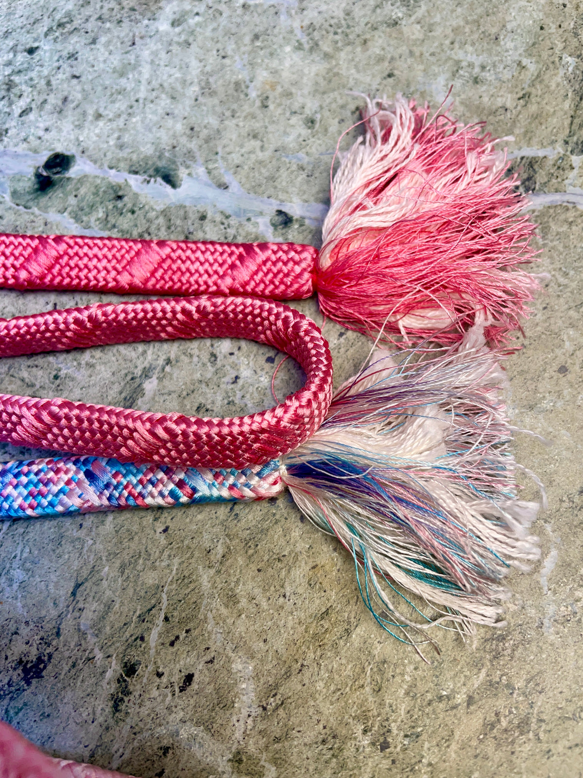 Obijime Belt Flat Blue and Pink Ombre in Silk