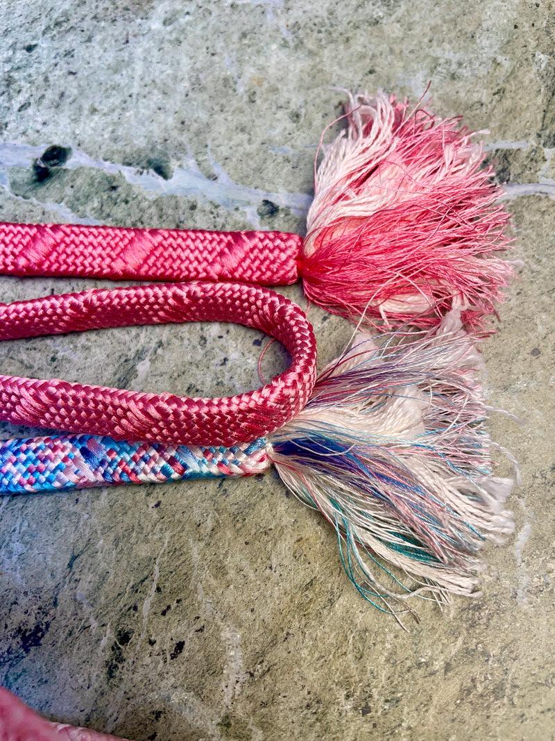 Obijime Belt Flat Blue and Pink Ombre in Silk